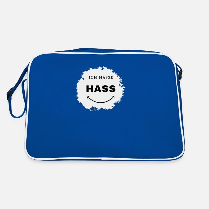 Spruch, ich hasse Hass,lustiges Statement Retro Tasche