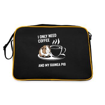 Need coffee and my guinea pig - Retro Bag - black/gold - Back