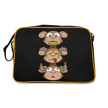 Not seeing, hearing or saying anything evil - Retro Bag - black/gold - Back