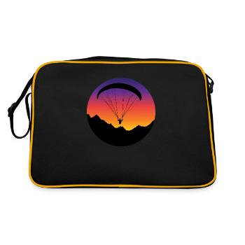 Gleitschirm Fliegen Paraglider Pilot Paragliding F - Retro Tasche - Schwarz/Gold - Hinten