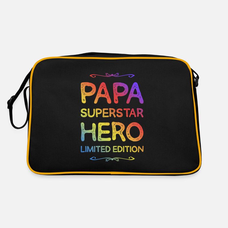 Bester Papa Held Spruch Dad Vatertag Retro Tasche