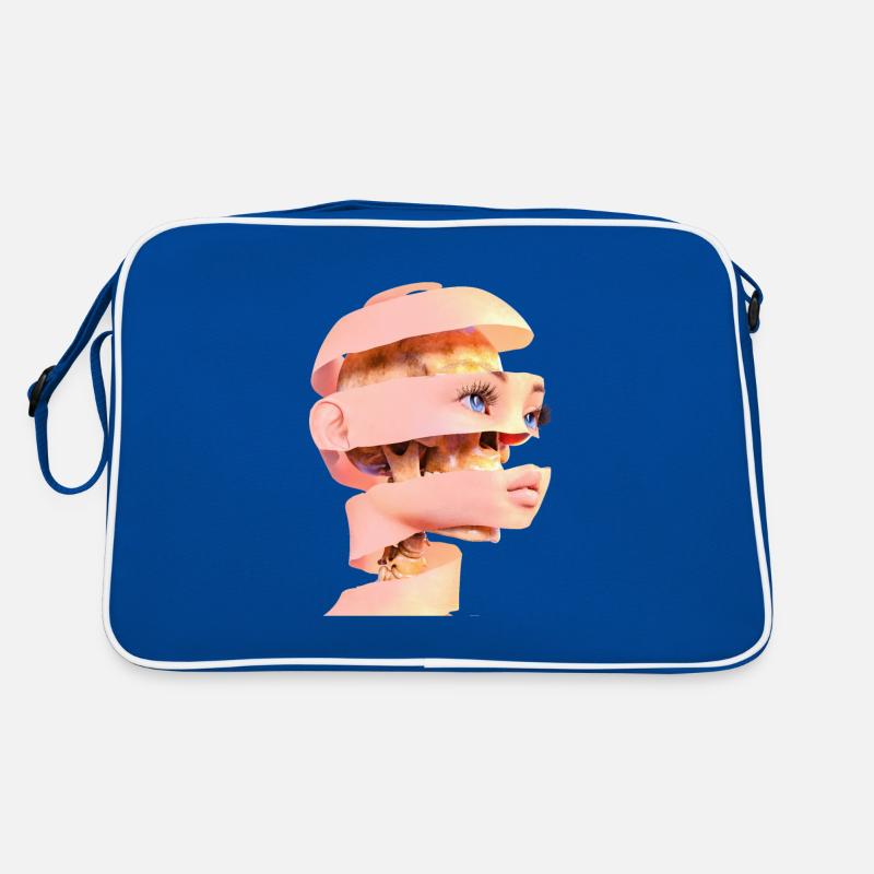 Gesicht oder Totenkopf? - Kunst mit dem Sensenmann Retro Tasche