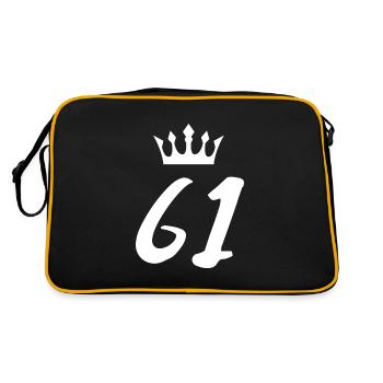 61 Number crown - Retro Bag - black/gold - Back