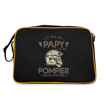 papy pompier cadeau humour sapeur pompier - Sac Retro - noir/or - Dos