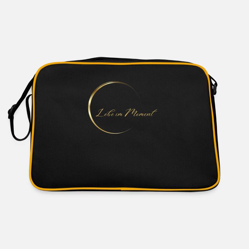 Lebe im Moment Logo,Design Retro Tasche