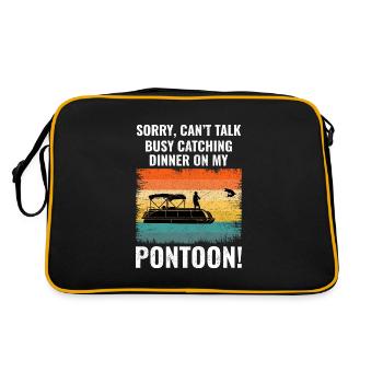 Ponton Bateau Nautique Pontooning Pêche Rétro - Sac Retro - noir/or - Dos