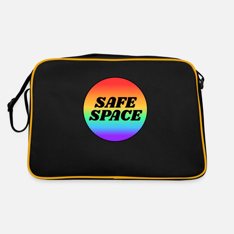 LGBT Safe Space - Retro Tasche - Schwarz/Gold