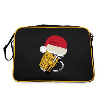 Christmas Beer | Santa Claus, Gift - Retro Bag - black/gold - Back