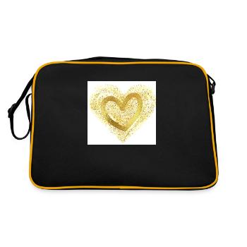 Coeur D’or, Coeur De Paillettes, Amour, Or - Sac Retro - noir/or - Dos
