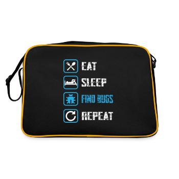 Eat Sleep Find Bugs Repeat Funny Programmer - Retro Bag - black/gold - Back