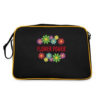 Peace World Paix Flower Power Gift Années 70 Amour - Sac Retro - noir/or - Dos