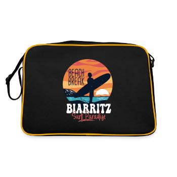 Surf Biarritz spot surf pour surfeur - Sac Retro - noir/or - Dos