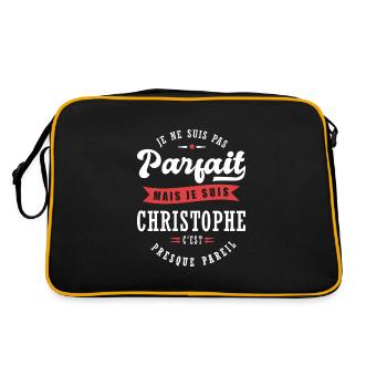 Christophe Parfait Cadeau prenom Christophe - Sac Retro - noir/or - Dos