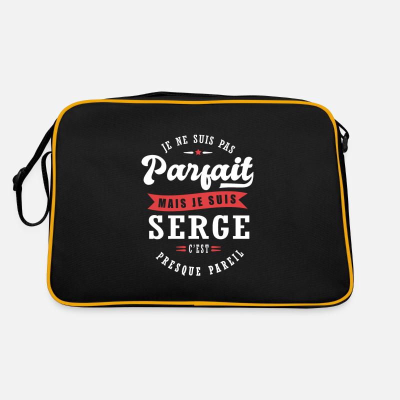 Serge Parfait Cadeau prenom serge - Sac Retro - noir/or
