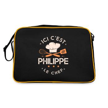 Philippe Chef Ici c est Philippe le chef cuisinier - Sac Retro - noir/or - Dos
