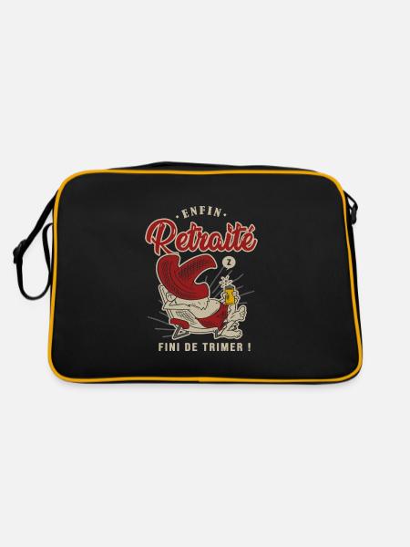enfin retraité fini de trimer drôle retraite - Sac Retro - noir/or - Dos