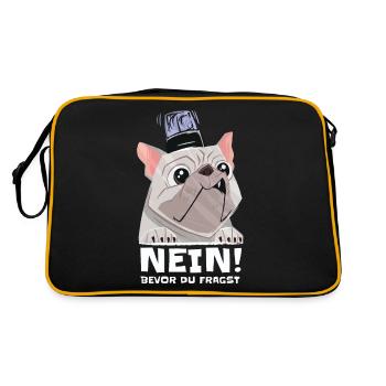 american Bully Polizeihund french Bulldog Wachhund - Retro Tasche - Schwarz/Gold - Hinten