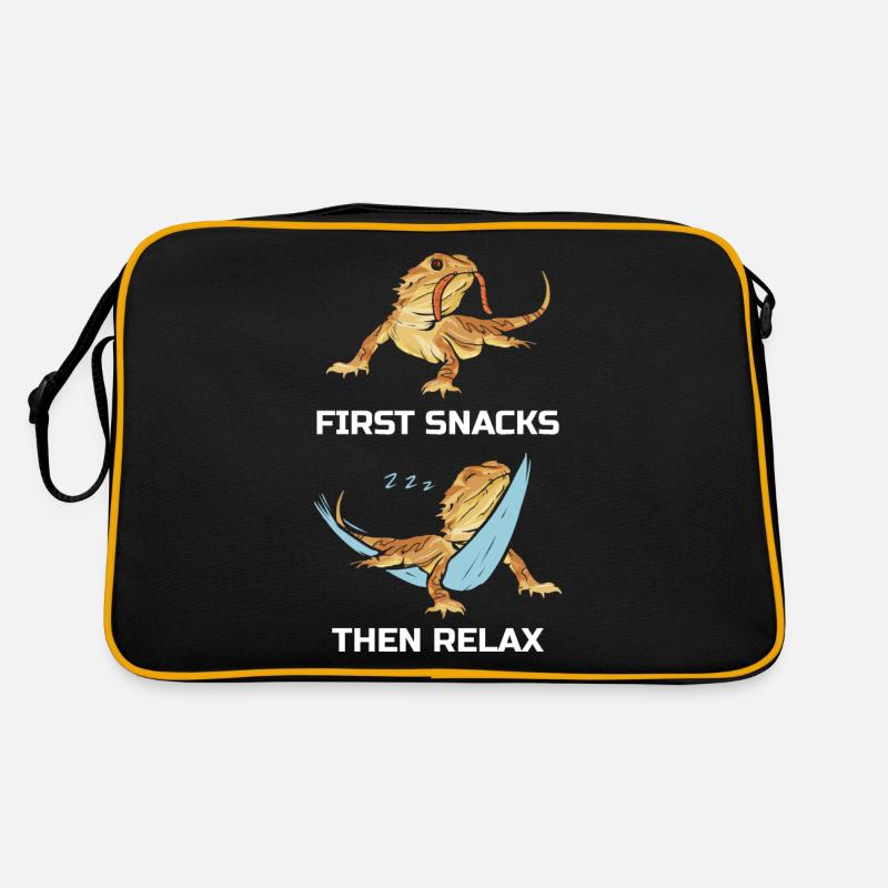 First Snacks Then Relax Bearded Dragon Retro Bag