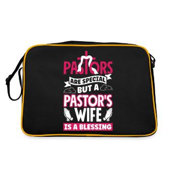 Pastor Appreciation Clergy Preacher Christian - Retro Bag - black/gold - Back