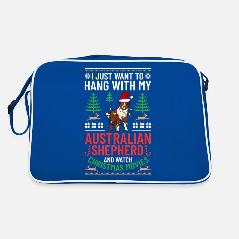 Australian Shepherd Christmas Dog Puppy Retro Bag