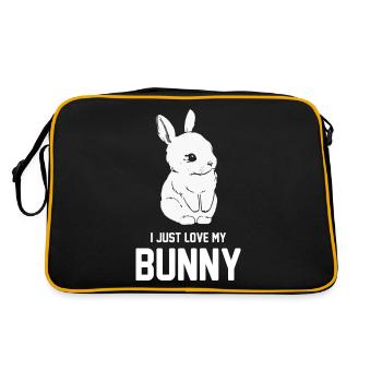 I Just Love My Rabbit / Rabbit Gift - Retro Bag - black/gold - Back