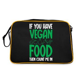 If you want vegetarian-vegetable-lover-graphic of the - Retro Bag - black/gold - Back