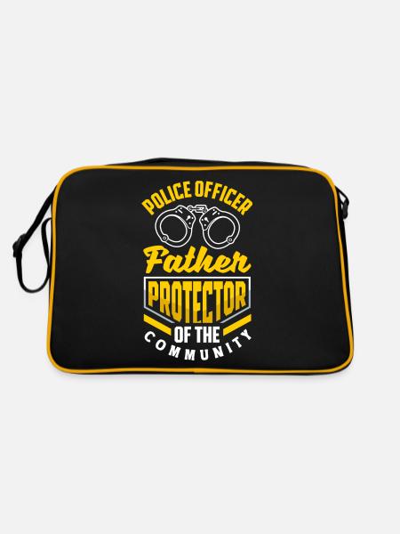 Father and Protector Father's Day Design for - Retro Tasche - Schwarz/Gold - Hinten