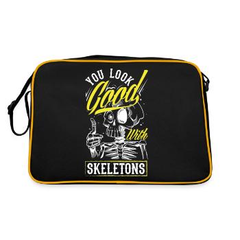 Vous avez fière allure avec Skeleton’s Dark Goth - Sac Retro - noir/or - Dos