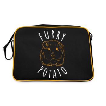Pelzige Kartoffel - Retro Tasche - Schwarz/Gold - Hinten