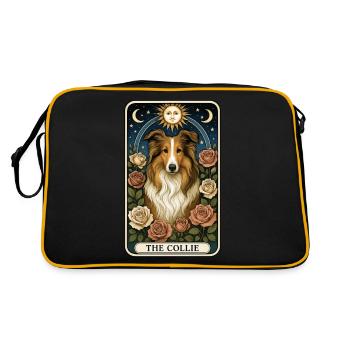 Collie - Retro Tasche - Schwarz/Gold - Hinten