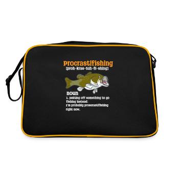 Procrastifishing Definition - Retro Tasche - Schwarz/Gold - Hinten