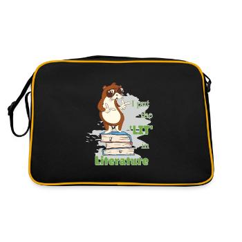 Drôles dictons Littérature Livres Écriture Loutre - Sac Retro - noir/or - Dos