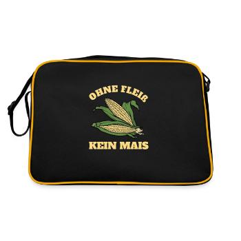 Ohne Fleiß Kein Mais Maishäckseln Mais Ernte - Retro Tasche - Schwarz/Gold - Hinten