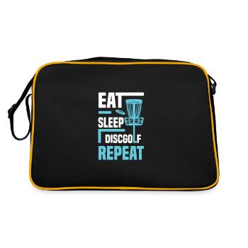 Eat Sleep Discgolf Repeat Disc Golf - Retro Bag - black/gold - Back