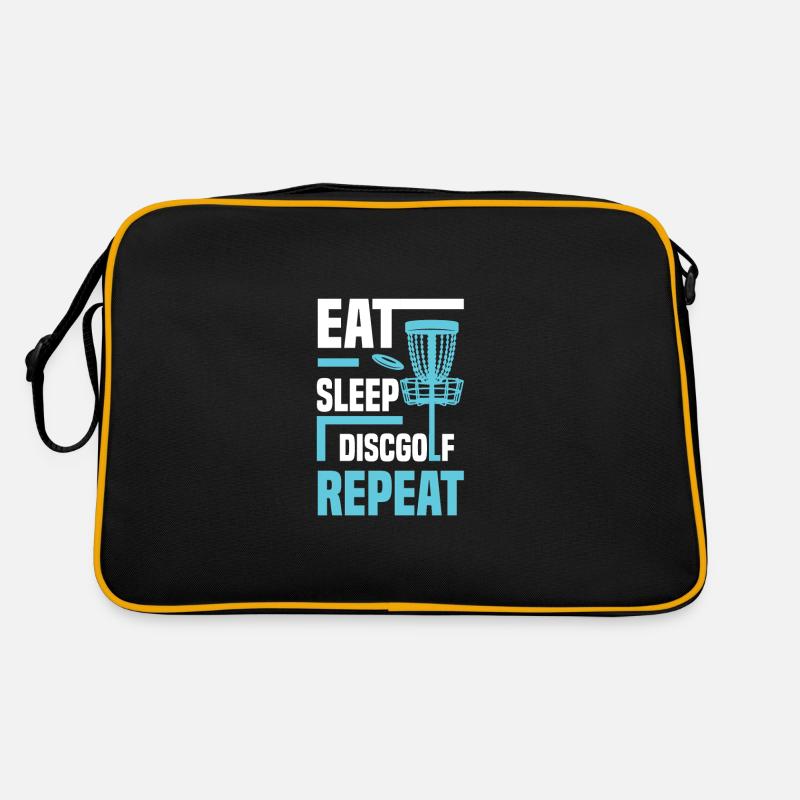 Eat Sleep Discgolf Repeat Discgolfen Retro Tasche