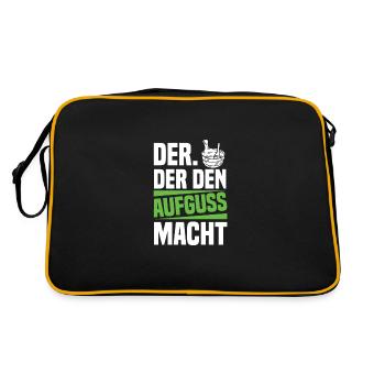 Der Der Den Aufguss Macht Sauna - Retro Tasche - Schwarz/Gold - Hinten