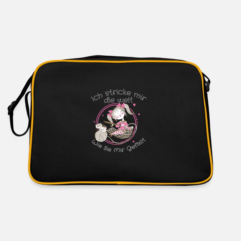 Stricken Strickliebe Strick Retro Tasche