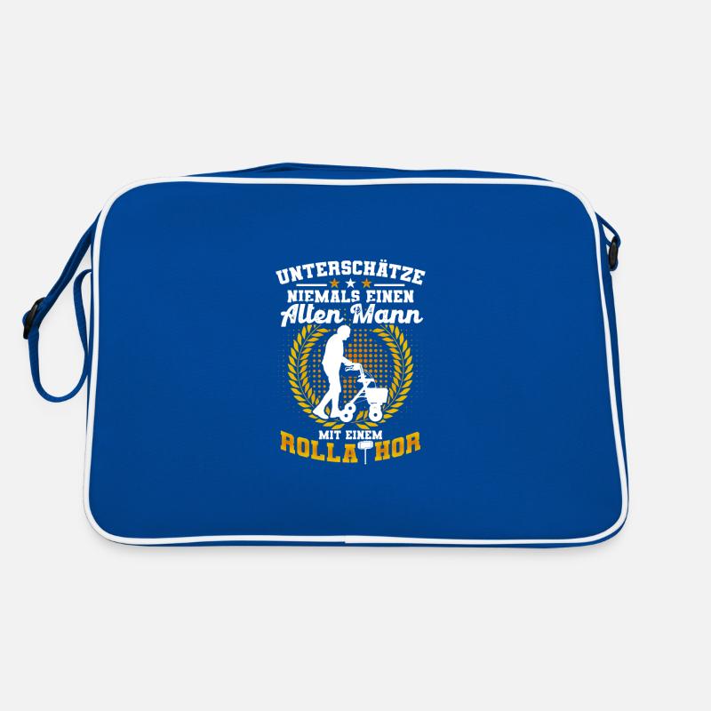Alter Mann Mit Rollathor Rollator Retro Tasche