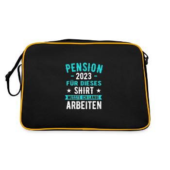 Pension Pensionierung 2023 Pensionist Geschenkidee - Retro Tasche - Schwarz/Gold - Hinten