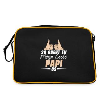 So Gseht En Mega Coole Papi Us Beschte Papa - Retro Tasche - Schwarz/Gold - Hinten