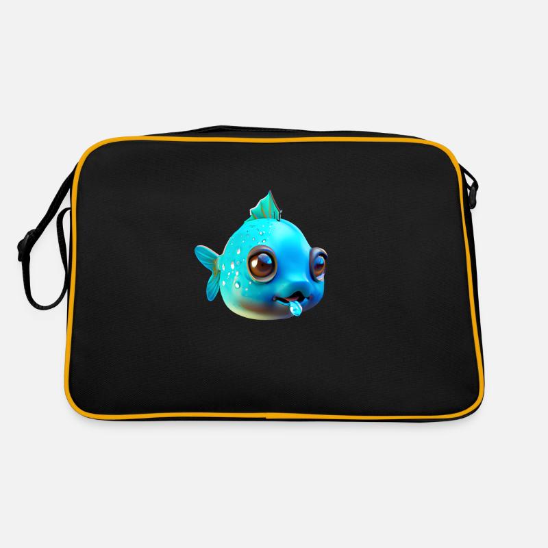 Cute fat fish Retro Bag