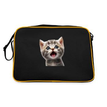 Le bébé chat est étonné - Sac Retro - noir/or - Dos