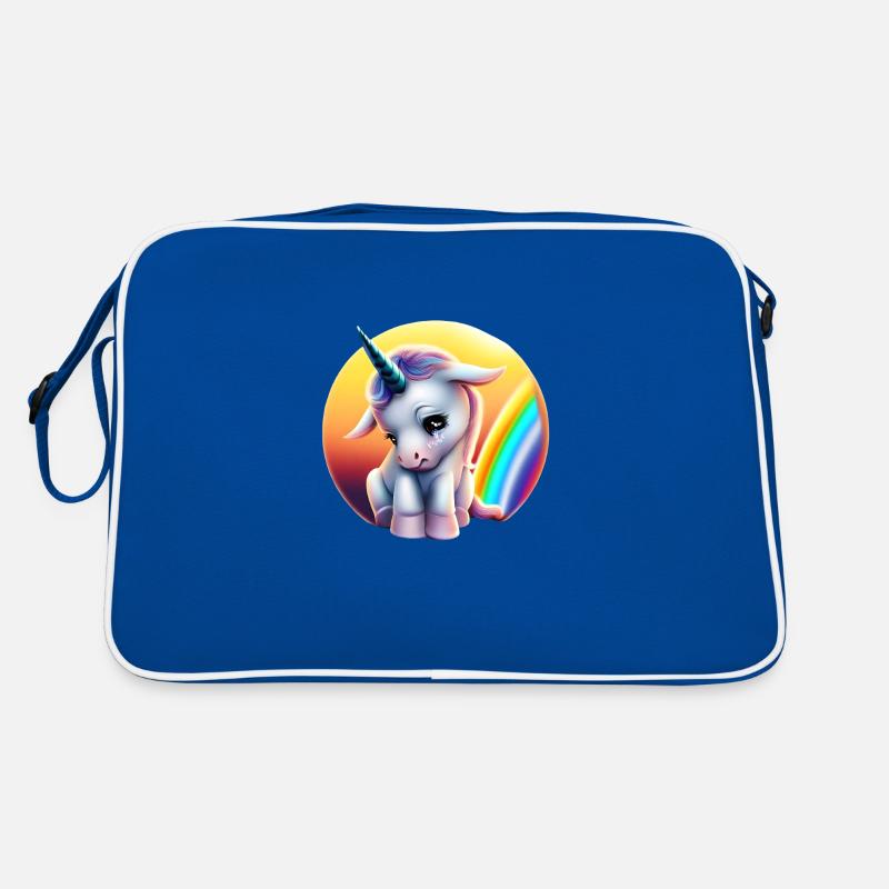 Depression Einhorn traurig Regenbogen Retro Tasche