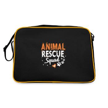 Tierfreund Haustier Rettung Dienst - Retro Tasche - Schwarz/Gold - Hinten