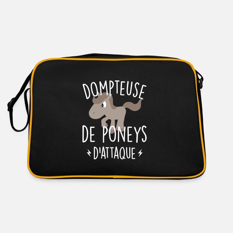 Dompteuse de poneys d'attaque - Sac Retro - noir/or
