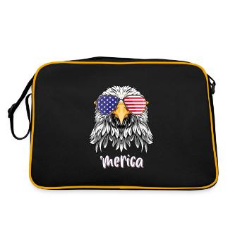 Merica 4. Juli USA - Retro Tasche - Schwarz/Gold - Hinten