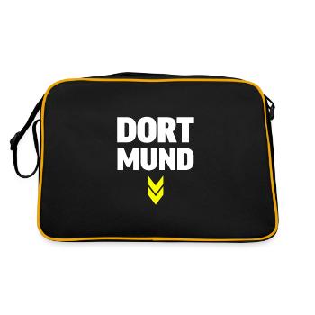 Dort Mund Lustig Spaß Karneval Fasching Versaut - Retro Tasche - Schwarz/Gold - Hinten
