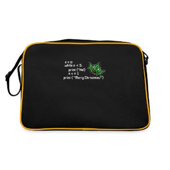 Computer Science Source Merry Christmas Christmas - Retro Bag - black/gold - Back
