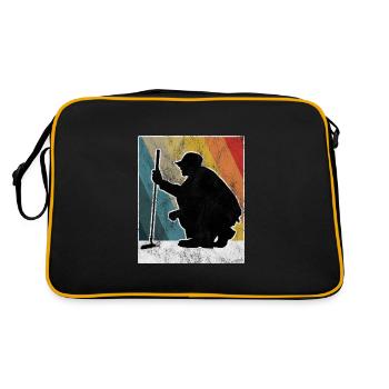 Golfschläger Golfspieler Golfer Golfen Retro Golf - Retro Tasche - Schwarz/Gold - Hinten