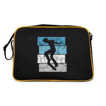 Skateboarder Skateboard Skater Skate Skateing - Retro Bag - black/gold - Back